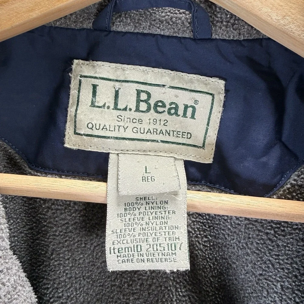 Vintage LL Bean Men's Warm Up Bomber Jacket Fleece Lined‎ Men's Large Blue